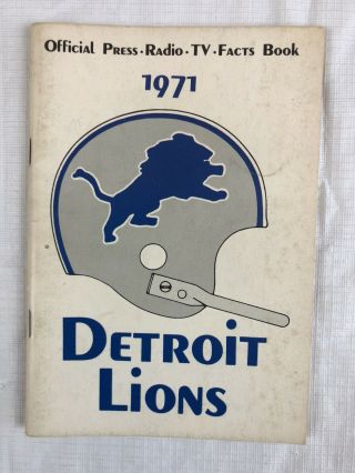 1971 Detroit Lions Media Guide Yearbook Press Radio Tv Fact Book Program Rare