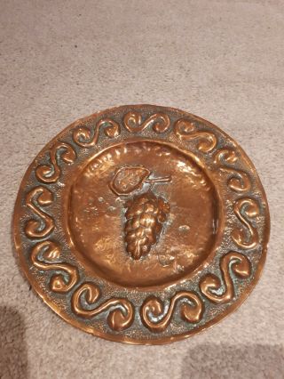 Arts And Crafts Copper Charger With Mulberry Detail