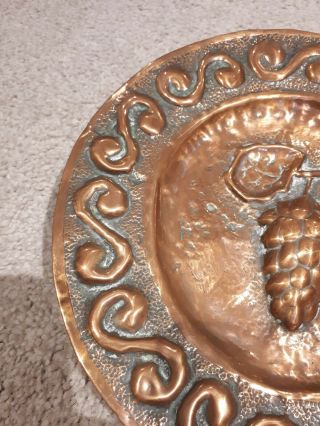 Arts And Crafts Copper Charger With Mulberry Detail 2