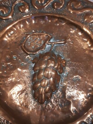 Arts And Crafts Copper Charger With Mulberry Detail 3