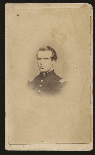 Civil War Cdv Union Officer,  Rare Double Sided Carte De Visite