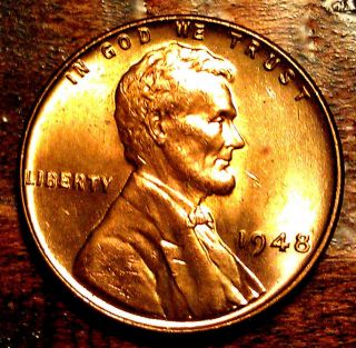 1948 Gem Bu Wheat Penny Lincoln Cent Rare Antique Coin Post World War Ii 951a