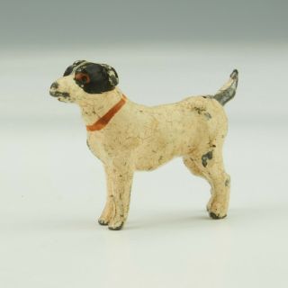 Antique Cold Painted Spelter - Miniature Jack Russell Dog Figure - Unusual