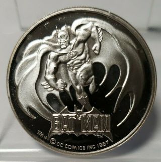 Batman Cartoon Celebrities 1987 Dc Comics Very Rare 999 Silver Coin Rare