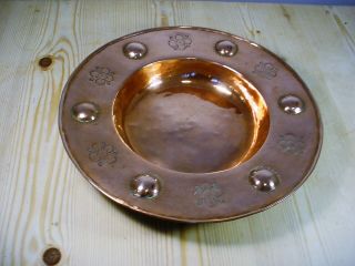Antique Arts & Crafts Copper Rimmed Dish