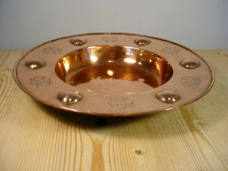 Antique Arts & Crafts Copper Rimmed Dish 2