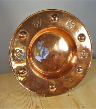 Antique Arts & Crafts Copper Rimmed Dish 3