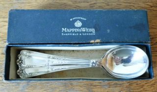Art Nouveau Boxed Set Of 6 Mappin & Webb Sheffield Silver Plated Soup Spoons