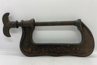 Antique Tool 1888 P.  S & W.  Co.  Southington,  Ct.  Steel Screw No.  5 Clamp Steampunk