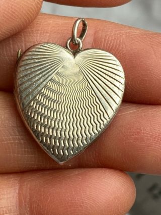 Antique Silver Mark Heart Shape Locket Silver Pendant