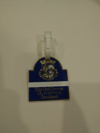 Rare Vintage The Old Course St Andrews Scotland Plastic Yardage Bag Tag Collect