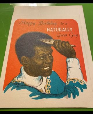 Rare Vintage African American Greeting Card 1970s Happy Birthday W/envelope