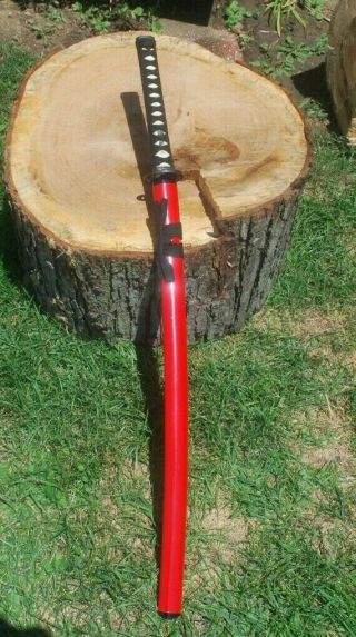 Red Dragonfly Katana Samurai Sword With Scabbard Rare