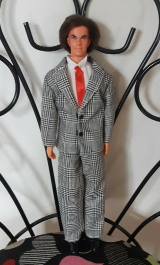 Vintage 1973 Mod Hair Ken Barbie Doll,  Fashion Avenue Checked Suit Outfit 14679