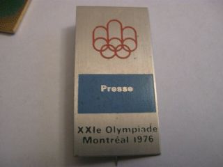 Rare Old 1976 Olympic Games Montreal Press Large Metal Stick Pin Badge