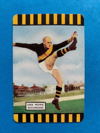 Coles Football Card Rare 1955 Des Rowe Richmond Vfl Afl