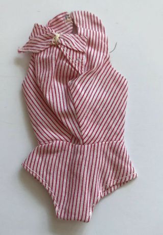 Vintage Barbie Doll Busy Gal 981 Blouse Candy Cane Stripe Red White