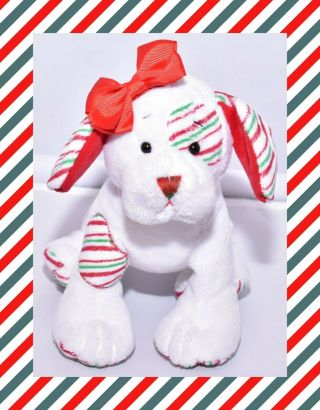 ❤️10 " Ganz Webkinz Peppermint Puppy Dog Holiday Plush Toy No Code Hm467 Rare❤️