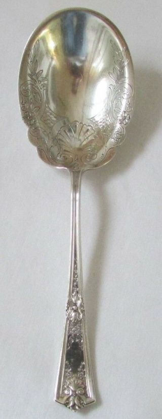 Rare Louis Xiv Chased Dominick & Haff Sterling Silver Berry Spoon 8.  25 " 94 Grams