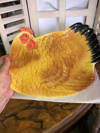 Vintage Otagiri Hen/chicken Platter - Japan - Colors Rare (p)