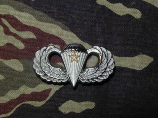Rare J Balme Hallmarked Airborne Basic Parachutist Combat Jump Star Wings Badge