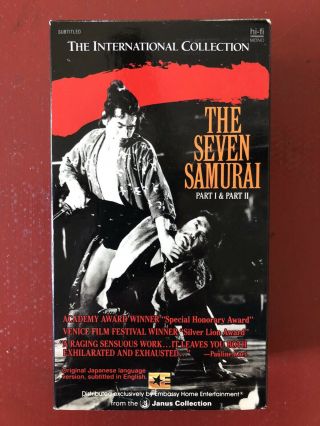 The Seven Samurai - Part 1 And 2 - Rare (vhs,  1987,  2 - Tape Set) Kurosawa