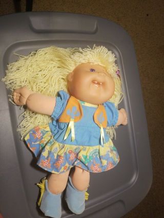 Vintage Cabbage Patch Kid With Blond Hair And Teeth