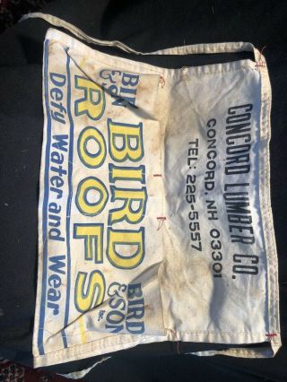Vintage/ Antique Bird Roofing Advertising Lumber Yard Apron