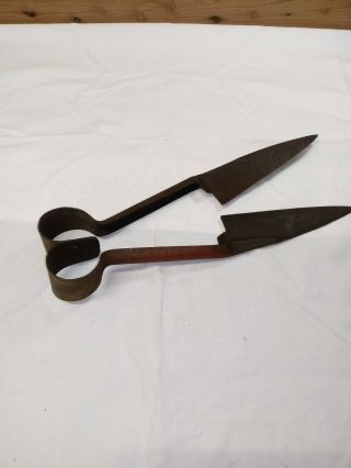 Vintage Antique Hand Tool Farm 12 1/2” Sheep Shears Cutters Red Steel Metal