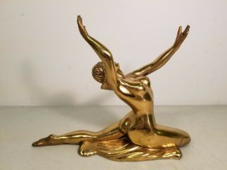 Vintage Brass Art Deco Nude Female Figure