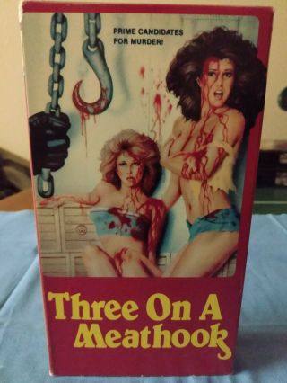 Three On A Meathook Rare Vhs Horror/slasher 1972 Horizons William Girdner