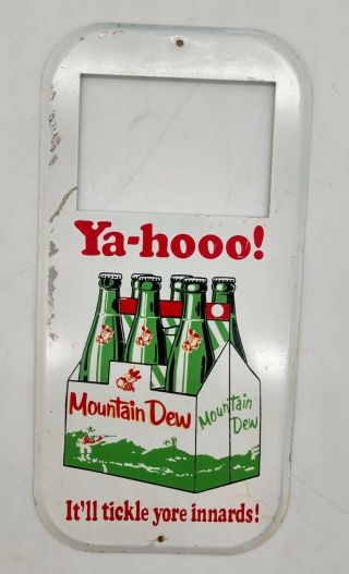Rare 1960’s Mt Mountain Dew Hillbilly Soda Pop Gas Station Sign 8 " X 4 " Sign