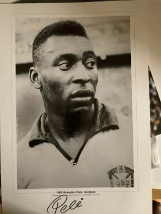 Rare Pele Hand Signed Giant Photo With Great Signature £75