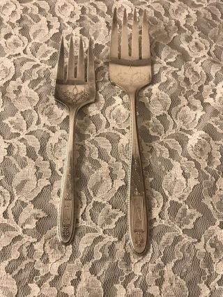 1921 Oneida Community Silver Plate Grosvenor Meat Serving Forks