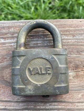 Antique Yale Towne Mfg Co Lock Vintage Brass Yale Padlock No Key