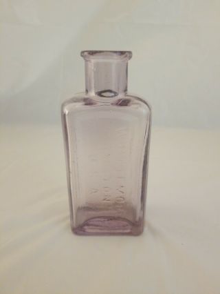Antique Purple Glass Medicine Bottle Whittemore Boston Usa