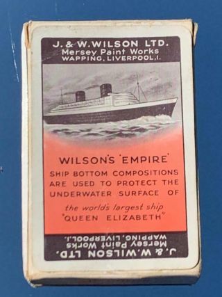 Cunard White Star Line Rms Queen Elizabeth Rare C - 1938 Advertising Playing Cards