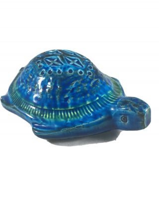 Vtg Mcm Flavia Blue Green Sea Turtle Montelupo Italy 1970’s Rare Piece