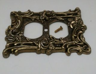 Amertac Outlet Cover Wall Plate Brass Victorian Rose Cast Metal Gold