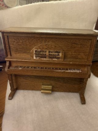 Vintage Antique Dollhouse Furniture Wooden Upright Piano