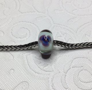 Trollbeads Antique Flower Bead,  Glass,  Purple,  Green