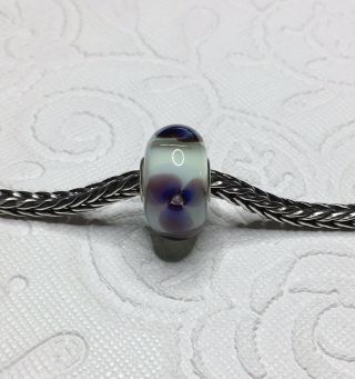 Trollbeads Antique Flower Bead,  Glass,  Purple,  Green 2