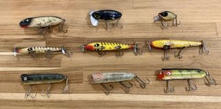 Vintage Heddon Lucky 13 And Devil Horse Fishing Lures