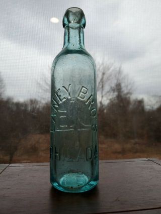 Laney Bros Philada Blob Soda Bottle Philadelphia Pa Antique Aqua