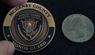 Rare Mchenry County Honor Guard Illinois Police Department Pd Us Challenge Coin