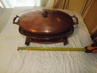 Very Rare Arts & Crafts.  Benson & Co.  Copper Enamel And Brass Chafing Dish Stand