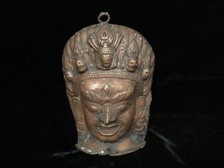 Antique Sino - Tibetan Chinese Bronze Bust Buddha 18thc 5 " Great Casting & Patina