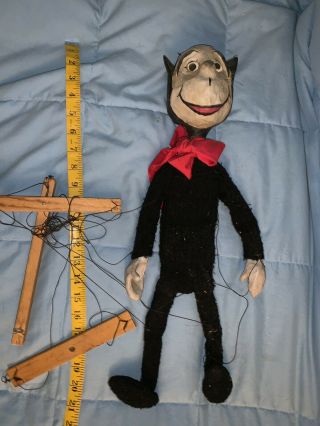 Rare Vintage Cat In The Hat Or Dracula Marionette String Puppet