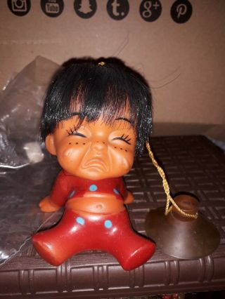 Vintage Rubber Doll Moody Cutie Crying Ugly Baby Retro 70 