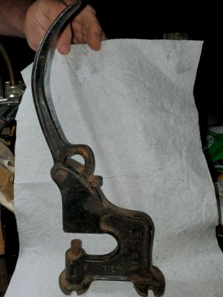 Antique Cast Iron Rex 27 Black Rivet/grommet Press (bin 158)
